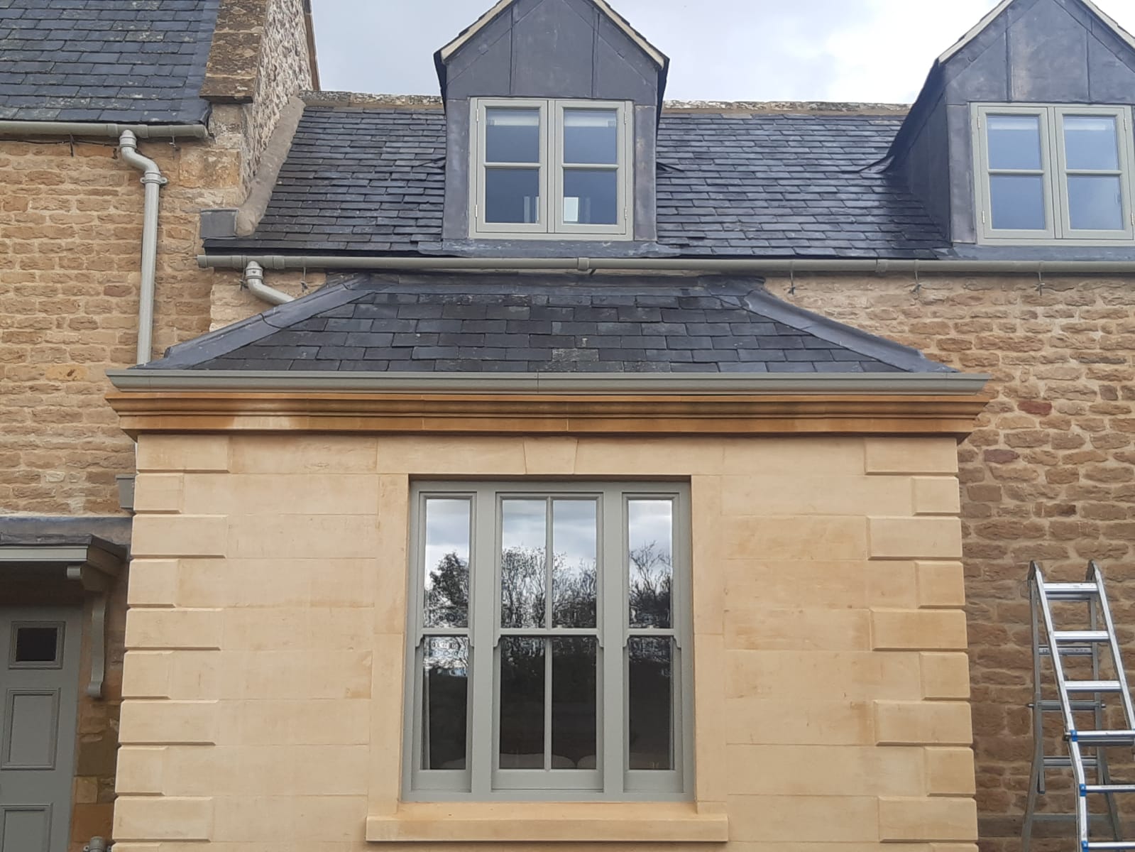 Bespoke Aluminium Ogee guttering on an extension near woodstock