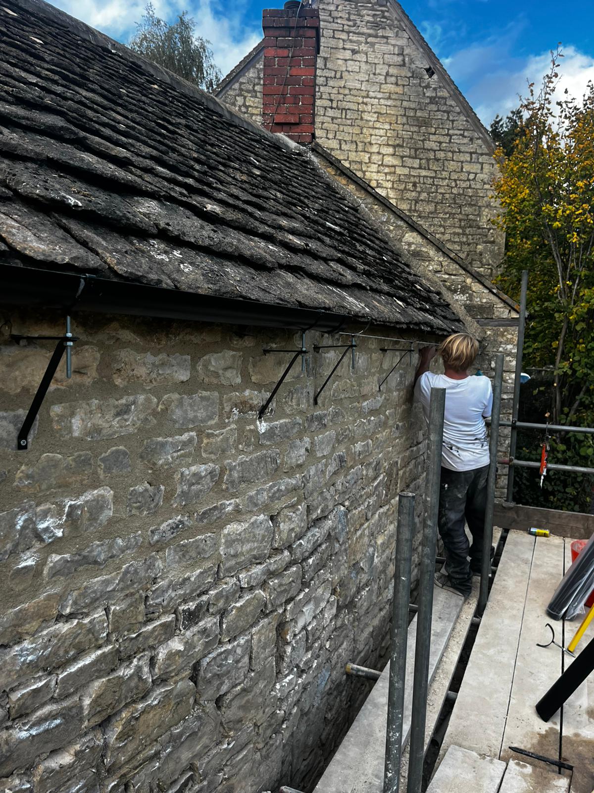 SM guttering installing Cast iron guttering on a heritage property near Stroud